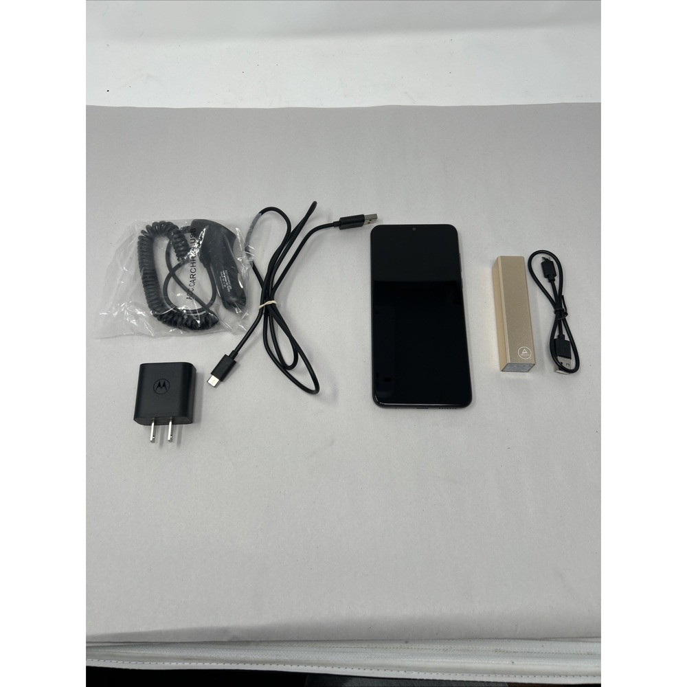Motorola Moto G Pure XT2163DL Blue Tracfone Smartphone Dual Camera Bundle